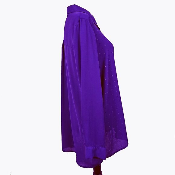 George Purple Women's Blouse - Picture 3 of 4